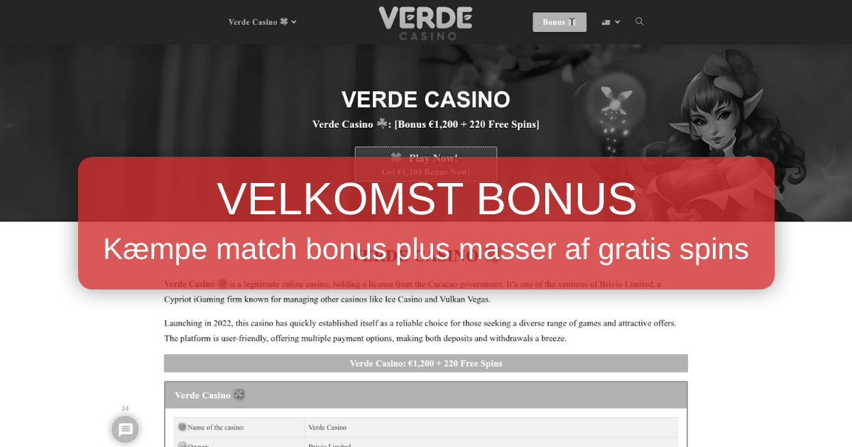 Casino Verde - Online Casino for Danmark